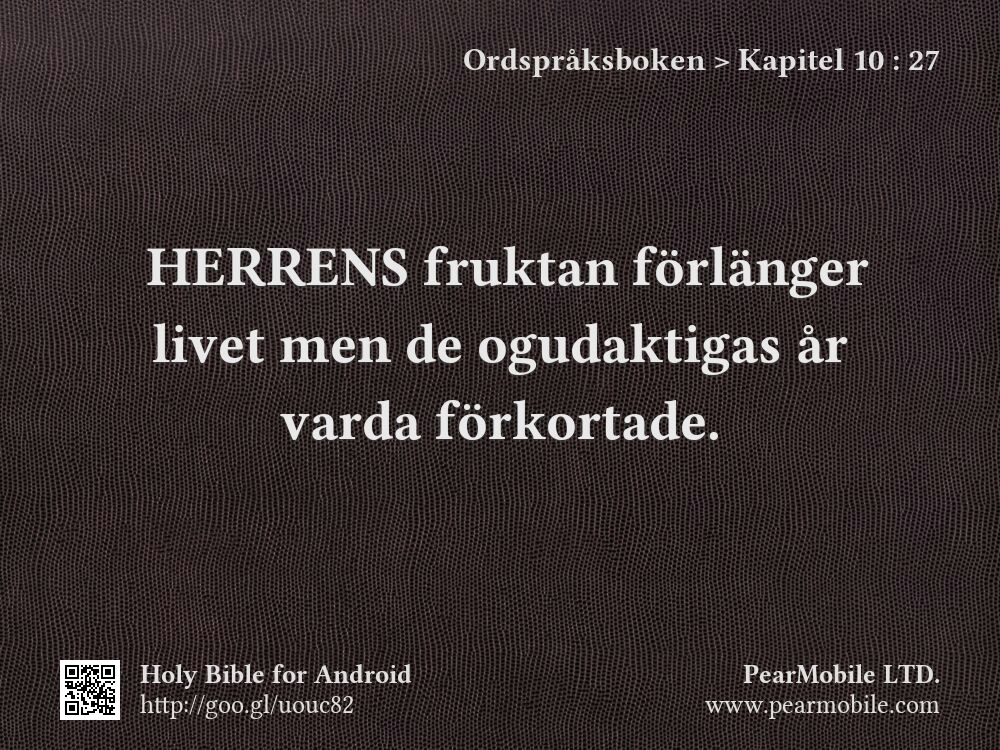 Ordspråksboken, Kapitel 10:27